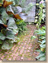 clay pavers on garden path