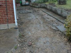 excavated patio
