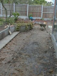 excavated patio