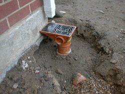 rainwater hopper before connection
