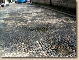 cobbled road