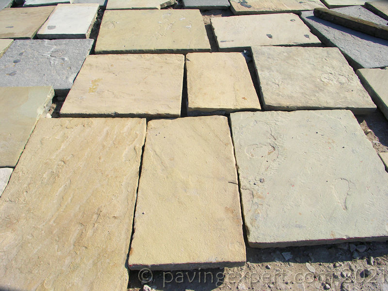 reclaimed stone slabs or flagstones