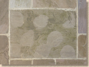 reflective stain on stone flag