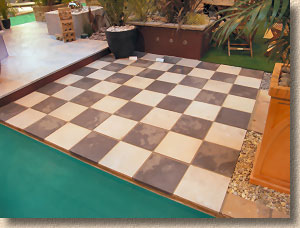 Chess board paving