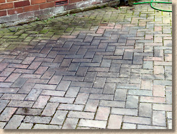 oil stained pavers