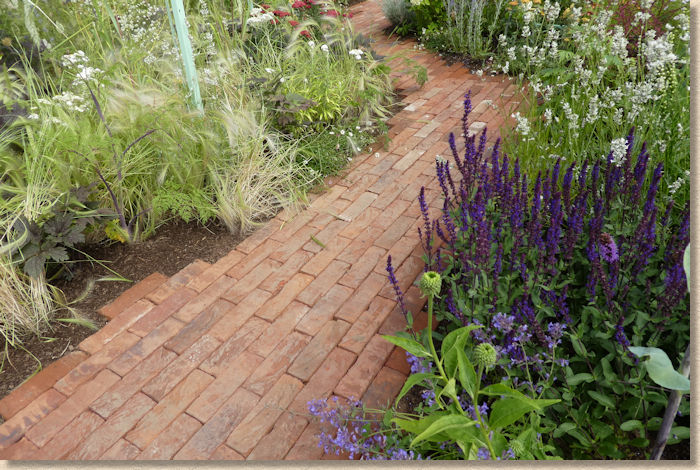 clay brick pavers in arrange-rearrange garden