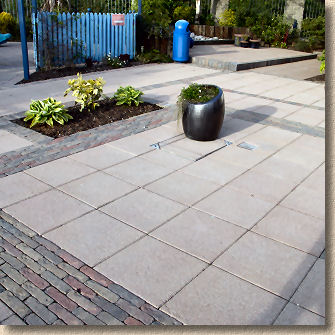 retro pavers and mayfair flags