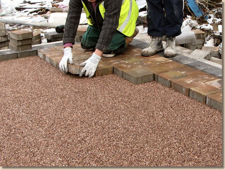 laying permeable blocks