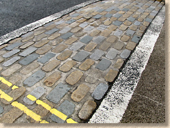 setts used as a rumble strip