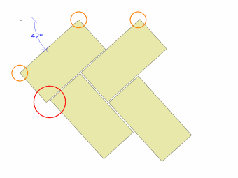 diagrammatic alignment at less than 45 degrees