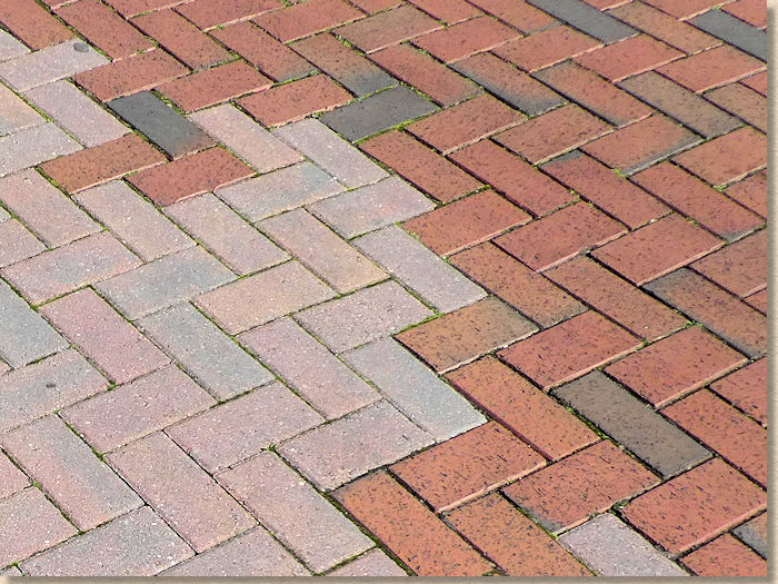 concrete and clay pavers