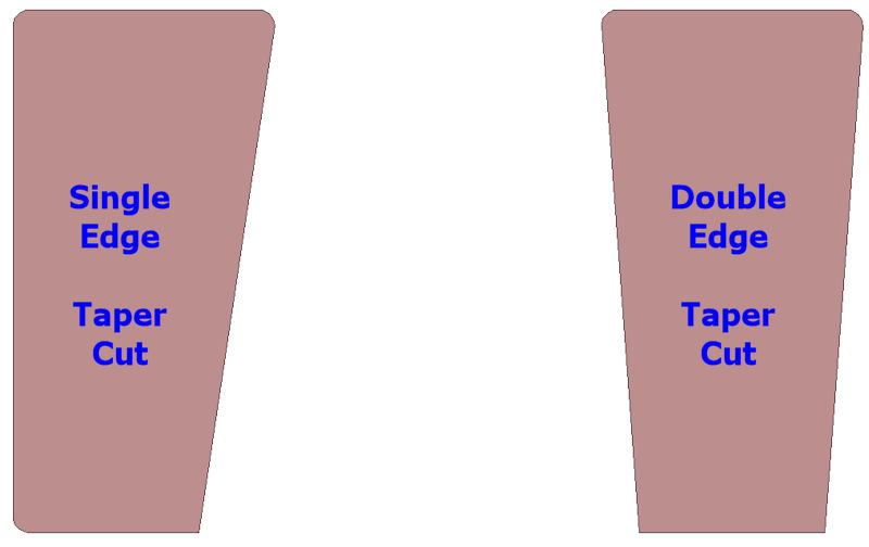 single and double edge taper cuts