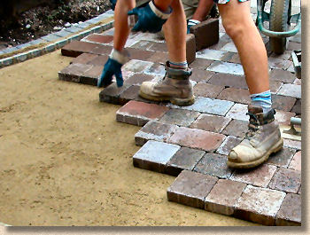 hand lay paving