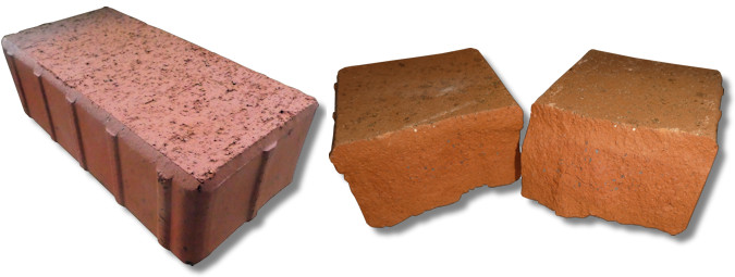 clay paver split open