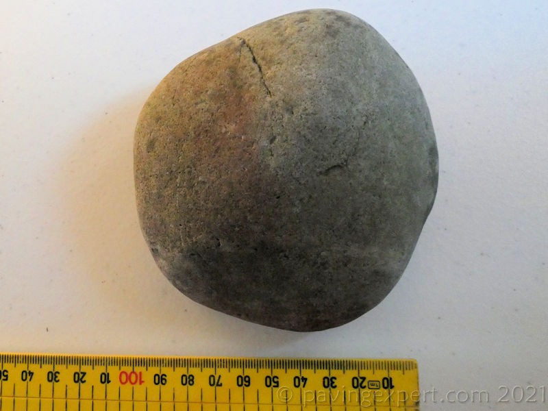 small cobble with ruler