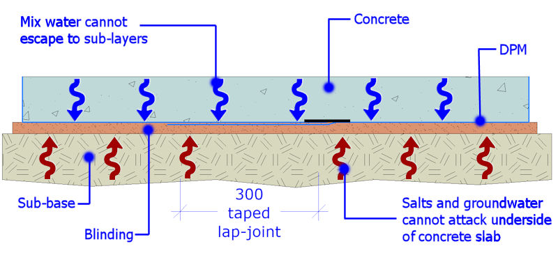 damp proof membrane beneath concrete slab