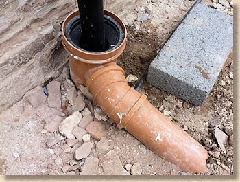 bottle gully fitted as rainwater pick-up