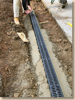 linear channel being laid