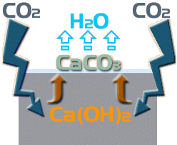 CaOH2 to CaCO3