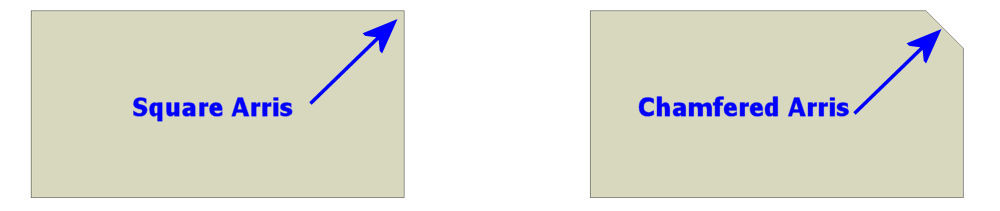 arisses on flags - square and chamfered arisses on flags - square and chamfered