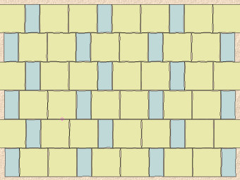alternating coursed pattern