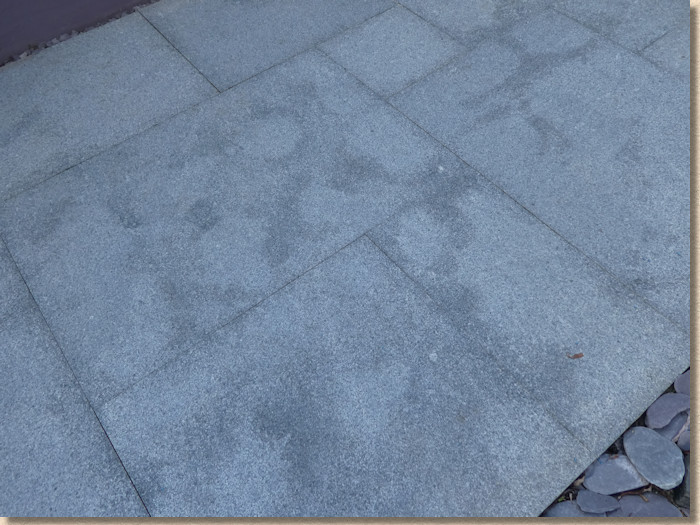 reflective staining on G654 granite flagstones