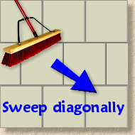 sweep diagonally