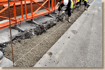 concrete is levelled off to form bed