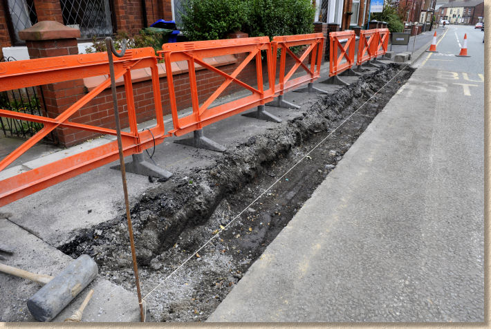 excavate for bus stop kerb