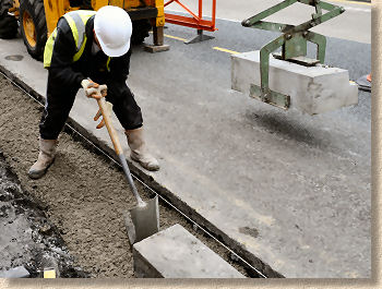 lifting the bus stop kerb