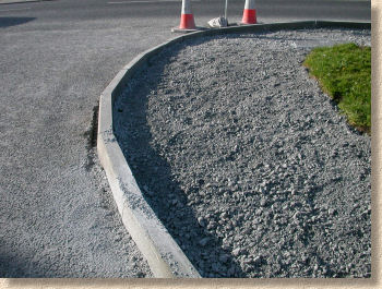 radius formed from straight kerbs