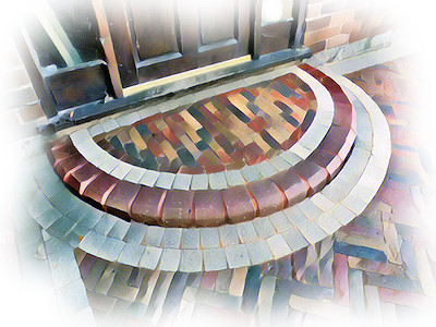 Block paving step construction Logo