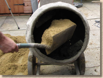 mixing add sand