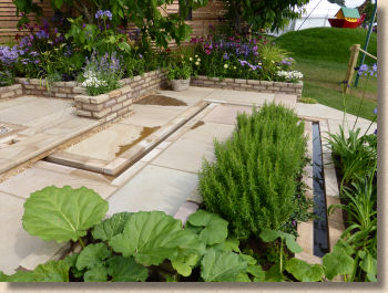 garden with fairstone paving