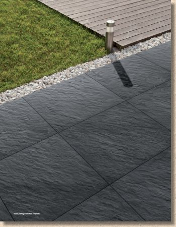 Mode Profiled porcelain paving in Graphite