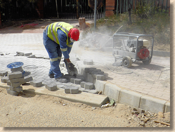 cutting in with plenty of dust