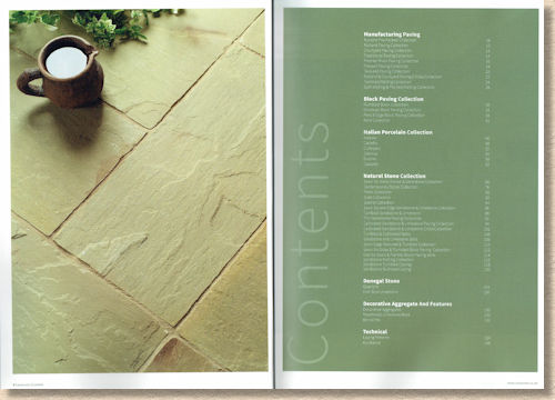 contents page for castacrete brochure