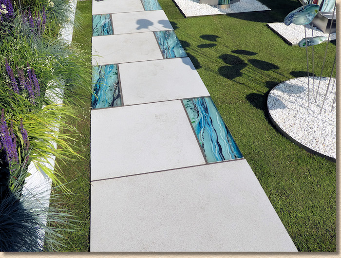 glass panels in paving