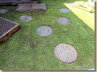 manhole cover stepping stones