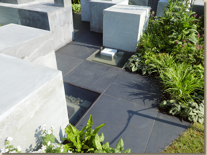 concrete blocks and black paving concrete blocks and black paving