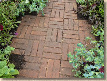 triple basketweave clay paving