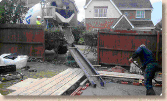 concrete being poured