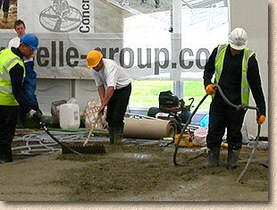 vibrating concrete
