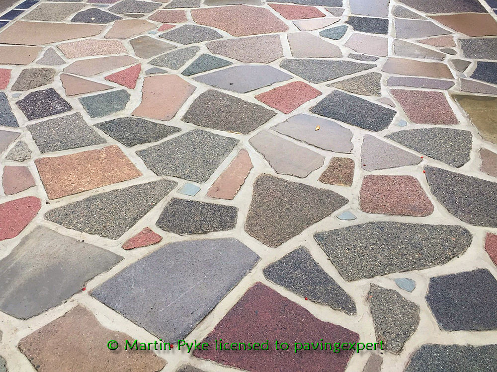 crazy paving concrete slabs multicoloured