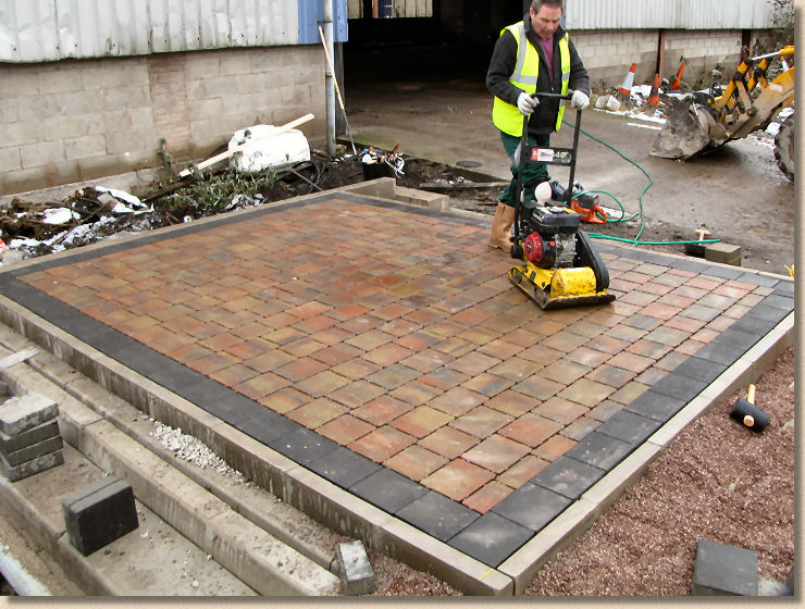 cut pavers in place