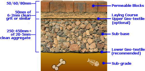 permeable pavement cross section