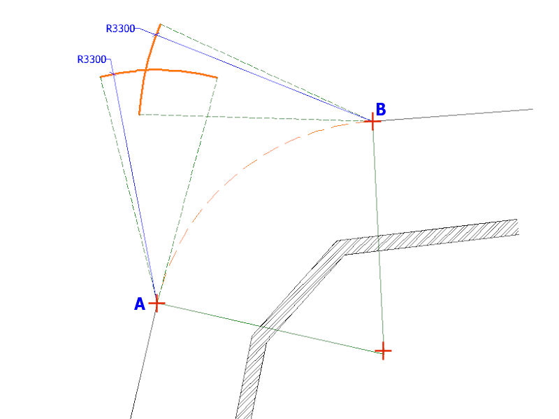 obstructed arc - inverse radius