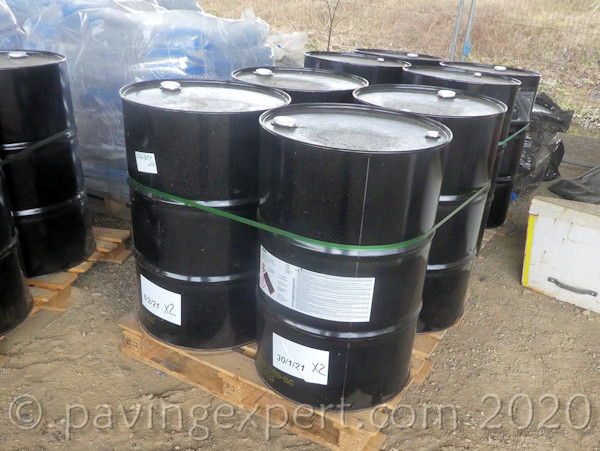 drums of resin binder