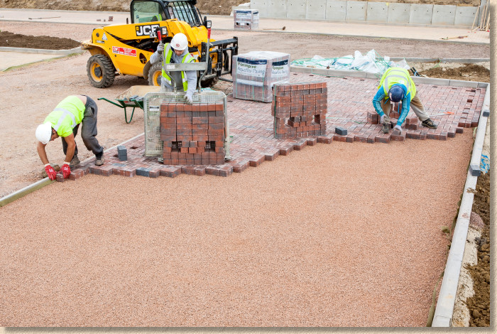 laying permeable blocks