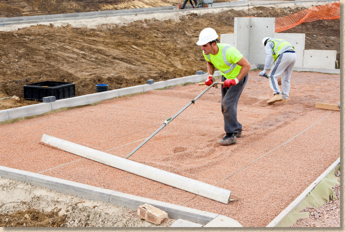 screeding using professional tools